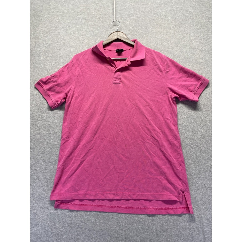 Cherokee Polo Shirt Mens Medium Fuchsia Pink Cotton 2 Button Placket Golf Tennis